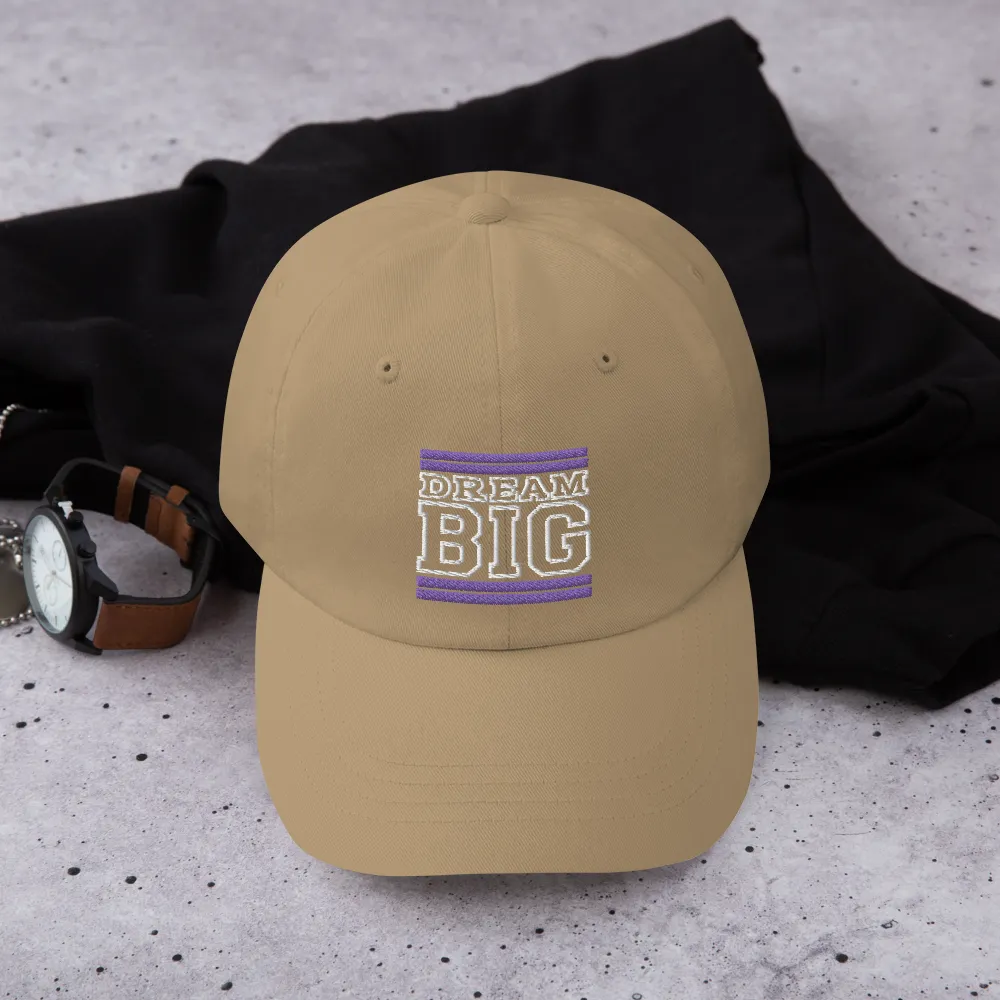 Purple and White Dream Big Lifestyle Dad Hat (assorted colors)