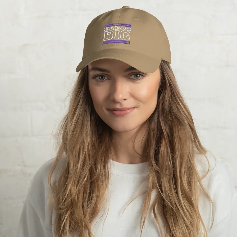 Purple and White Dream Big Lifestyle Dad Hat (assorted colors)