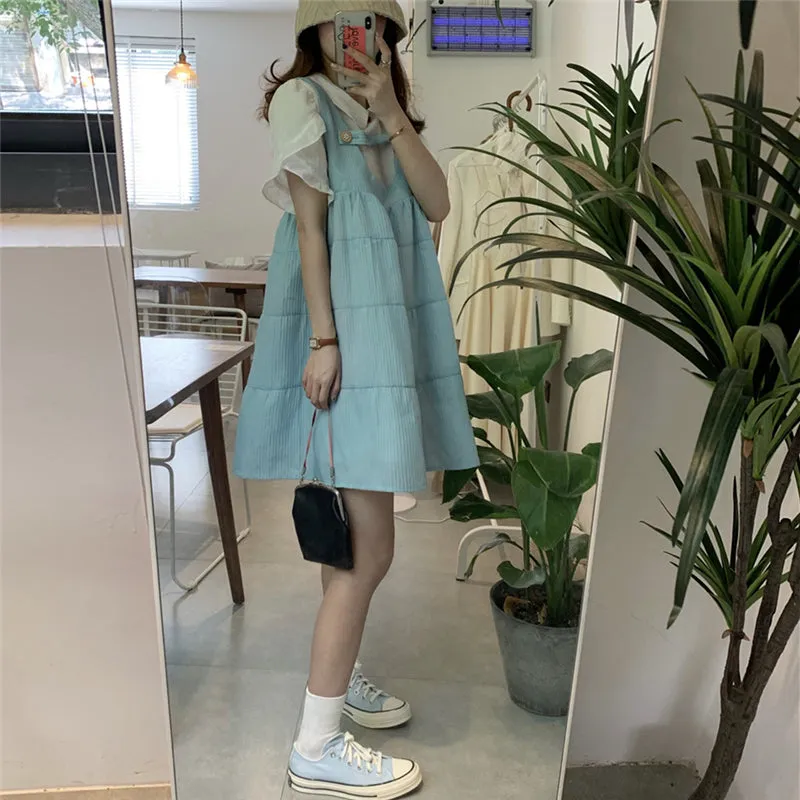 "DOLL COLLAR" SHIRT/STRAP DRESS N081505