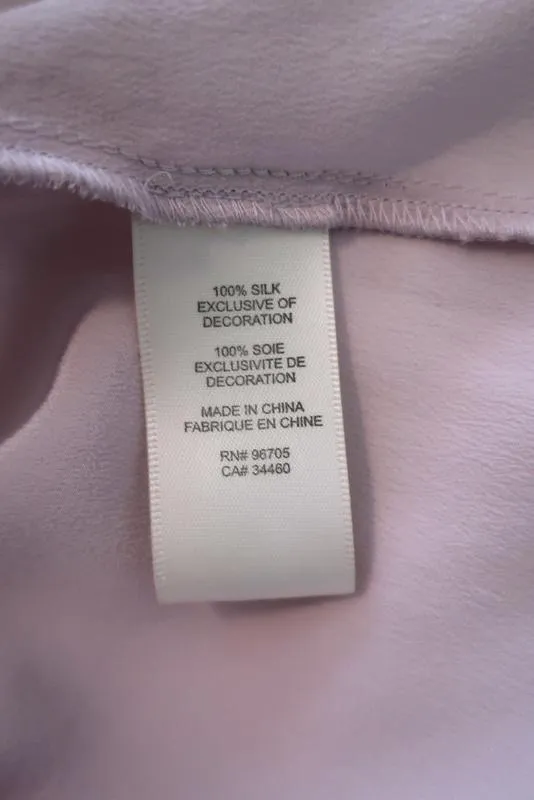 Rebecca Taylor Embellished Neck Blouse Lilac Silk Size 10 Asymmetrical Top