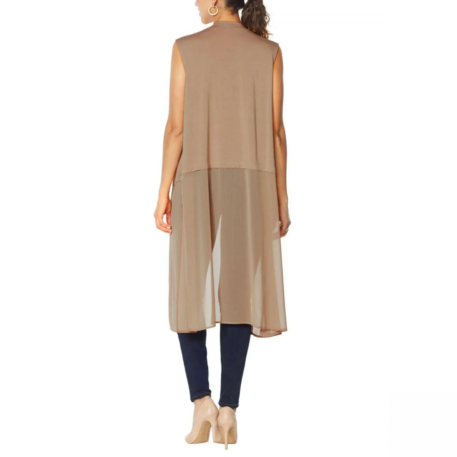 Rhonda Shear Women's Mixed Media Duster Vest