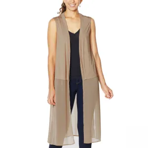 Rhonda Shear Women's Mixed Media Duster Vest