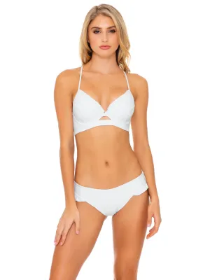 Ruffle Cut Out Underwire Top Bride White