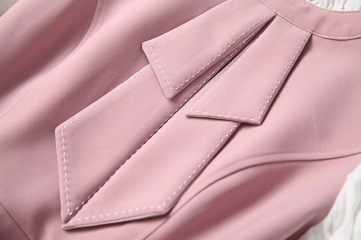 Ruffled Hem Blazers Splicing Chiffon Sleeve and Pants Two-piece Set