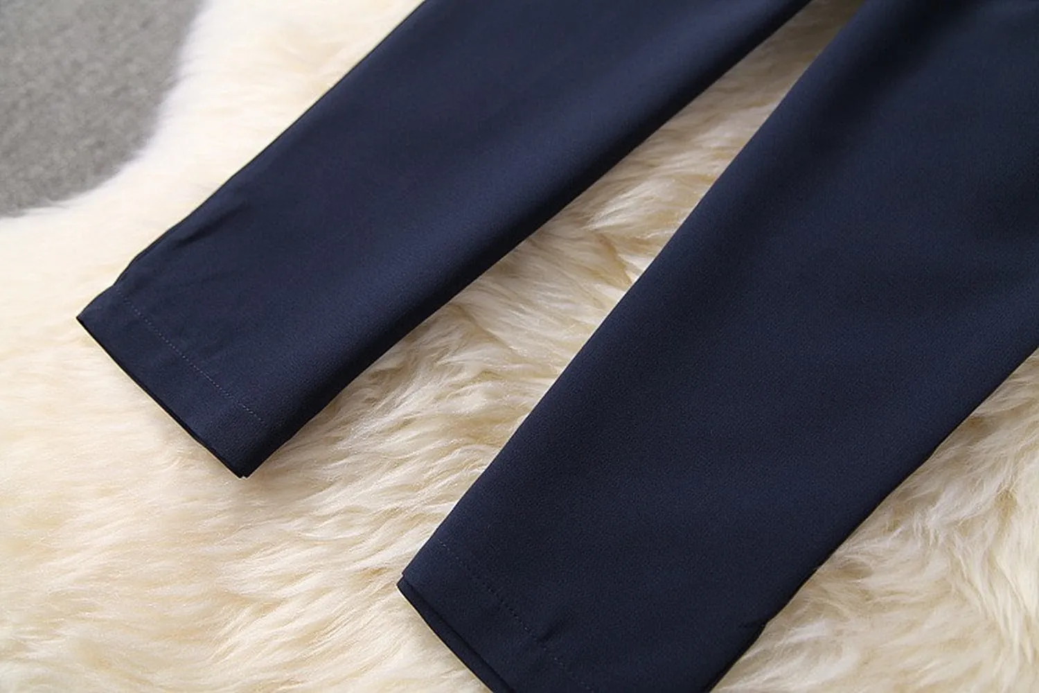 Ruffled Hem Blazers Splicing Chiffon Sleeve and Pants Two-piece Set