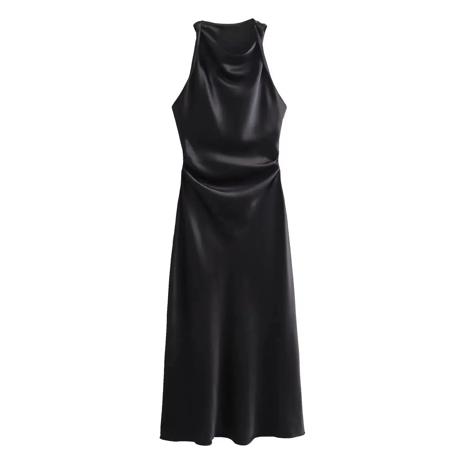 Satin Sleeveless Midi Sundress