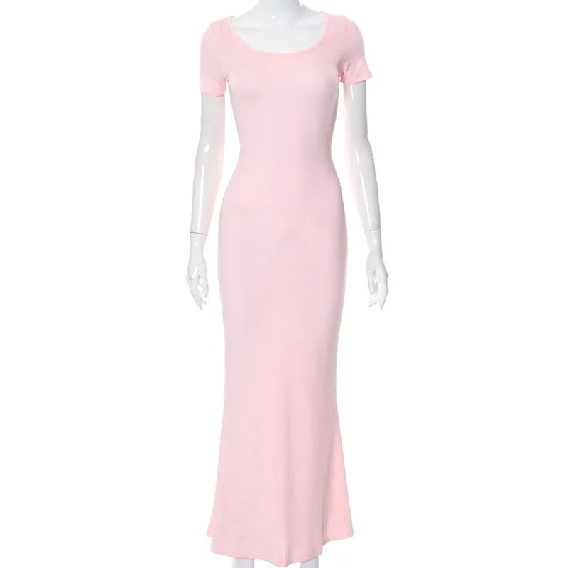 Satin Slip Sleeveless Backless Maxi Dress Women Y2k Summer Bodycon Elegant Sexy Outfits Ladies Birthday Party Club Sundress