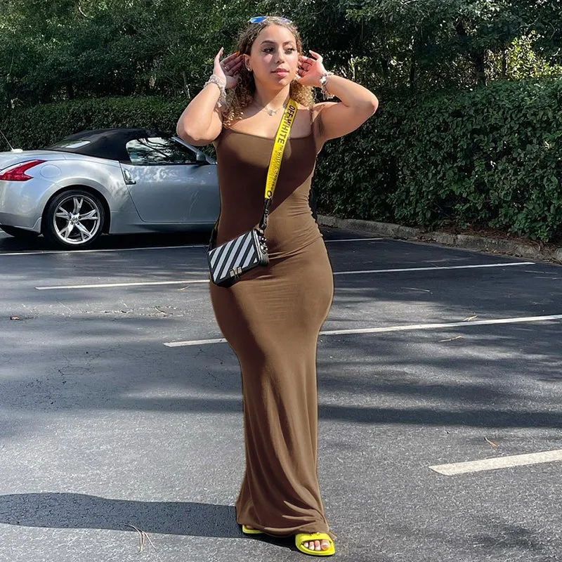 Satin Slip Sleeveless Backless Maxi Dress Women Y2k Summer Bodycon Elegant Sexy Outfits Ladies Birthday Party Club Sundress