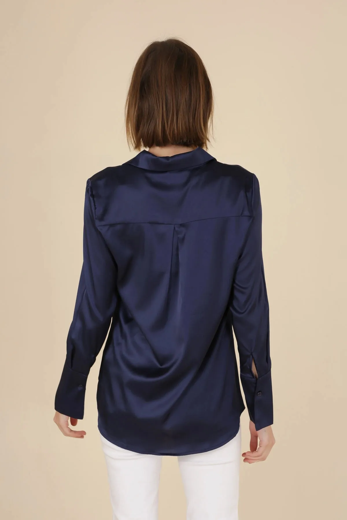 Satin Top - Navy