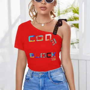 Shoulder Strap Bow Short Sleeve