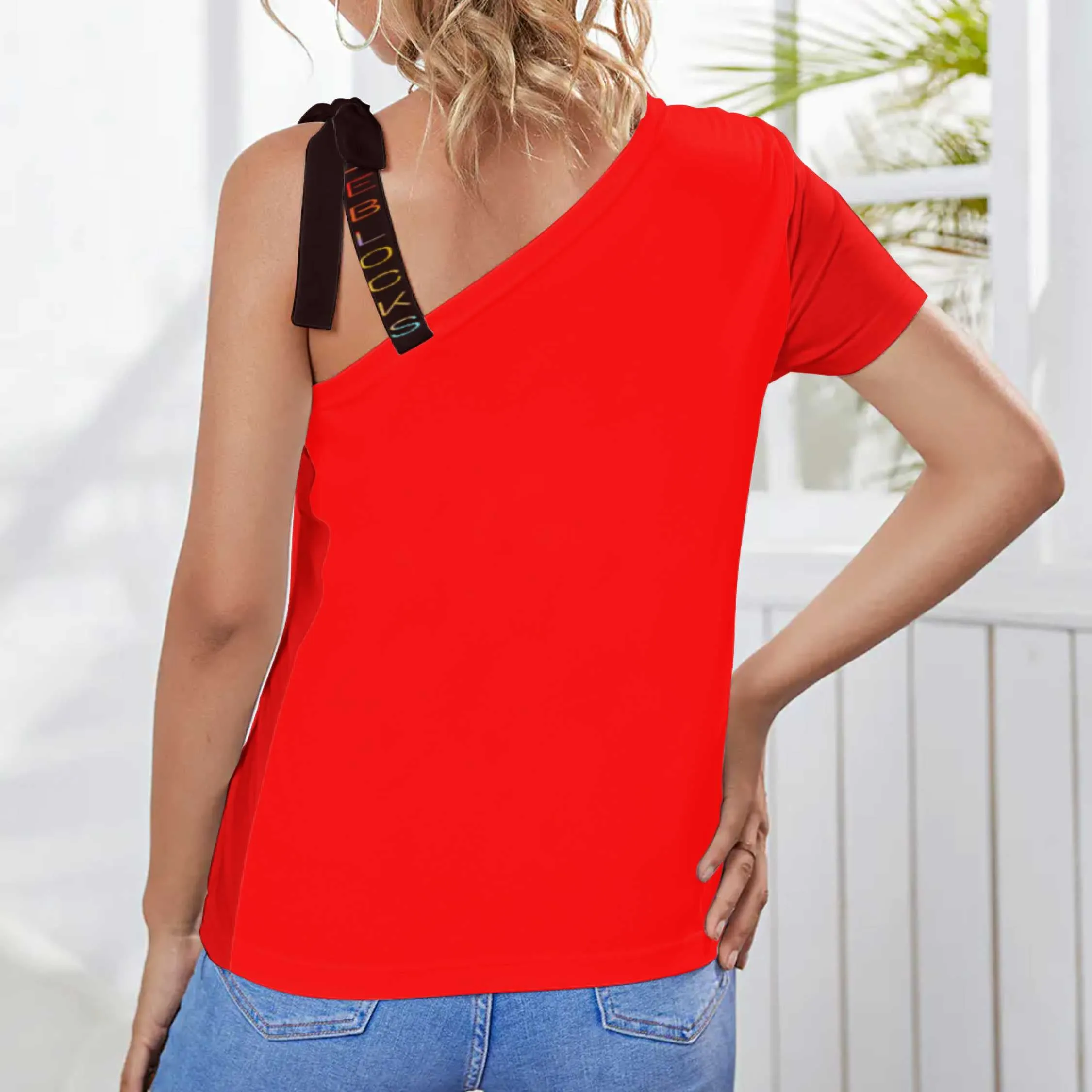 Shoulder Strap Bow Short Sleeve