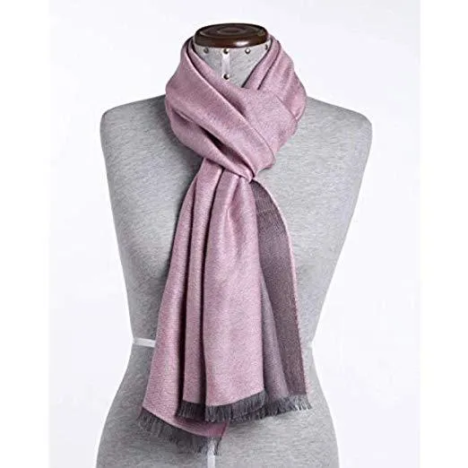 Silk & Alpaca Blend Pink Scarf
