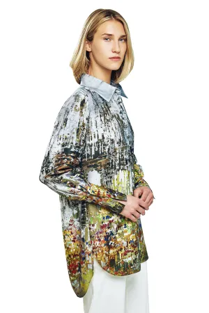 Silk Button-Front Shirt