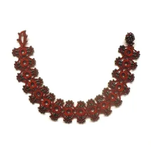 Silk Crochet and Seed Bead Bracelet - Crimson
