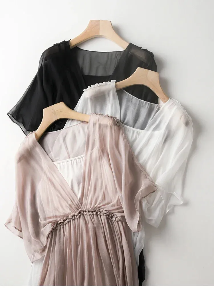 Silk White Dress For Women Summer 2024