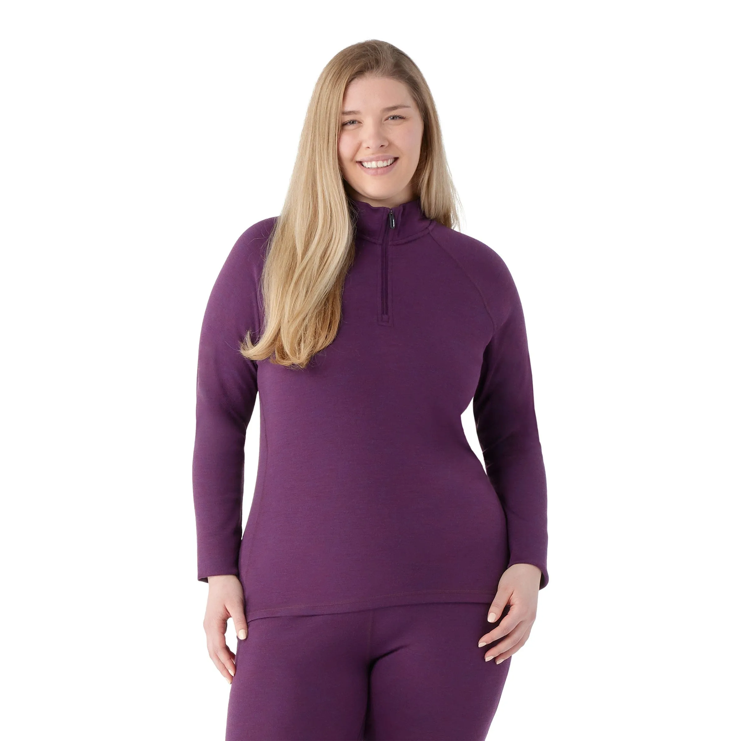 Smartwool Womens Classic Thermal Merino Base Layer 1/4 Zip Plus - Clearance
