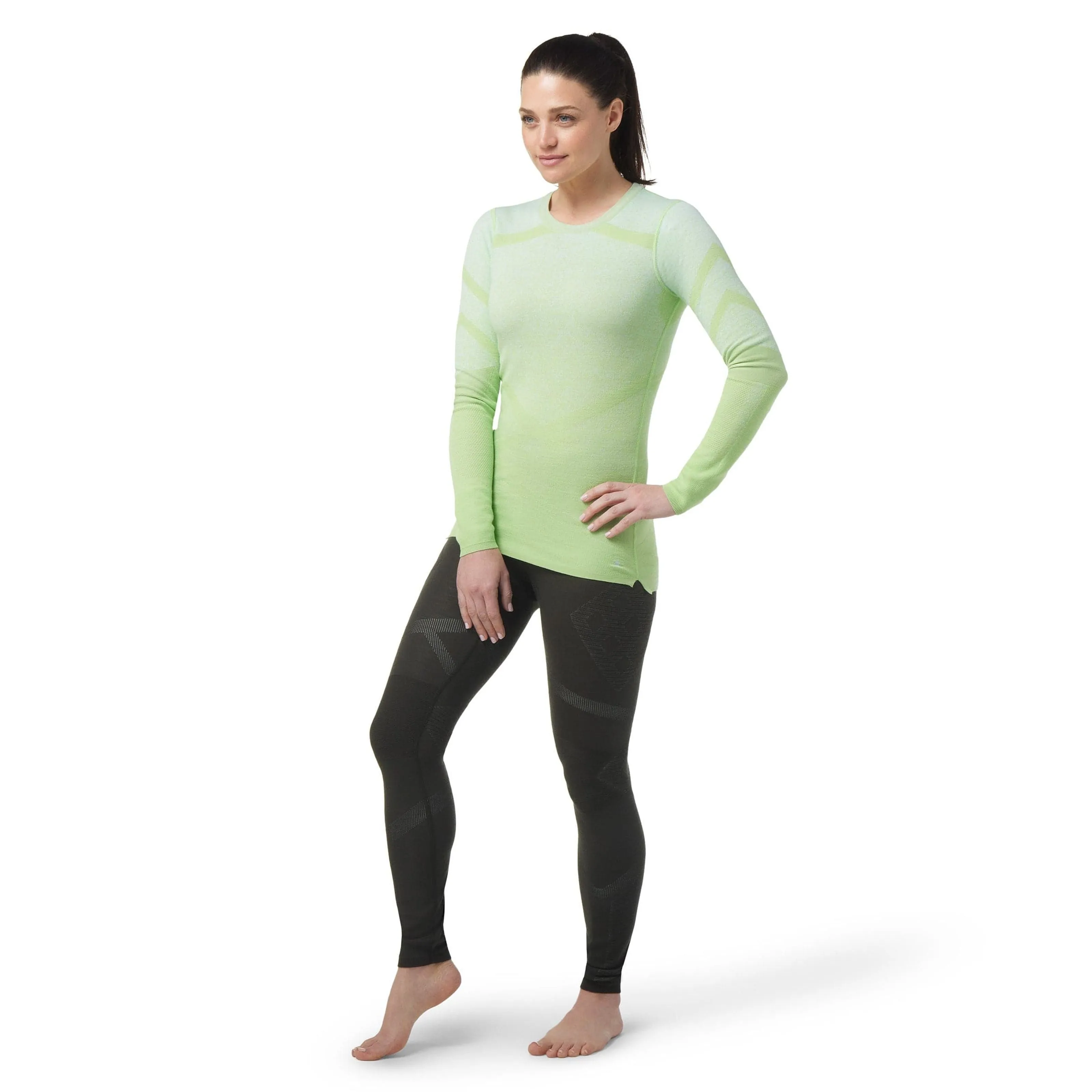 Smartwool Womens Intraknit Thermal Merino Base Layer Pattern Crew