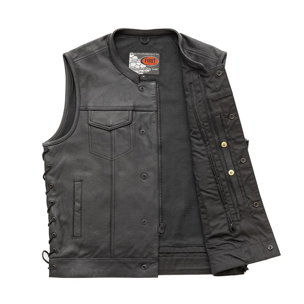Sniper Men's Motorcycle Leather Vest - Extreme Biker Leather