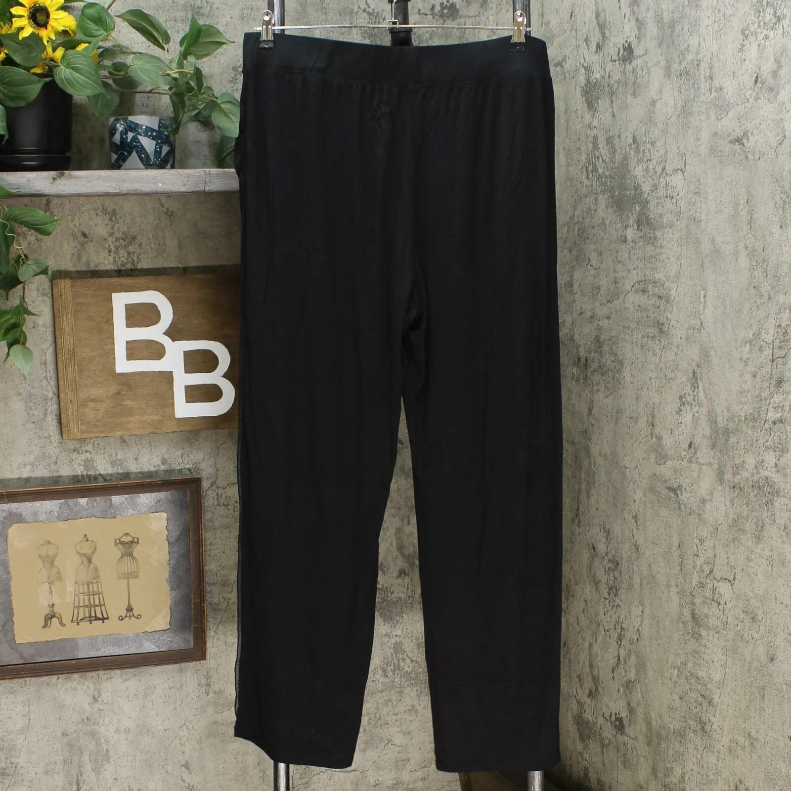 Soft & Cozy Women's Relaxed Jersey Knit Pants With Chiffon Trim