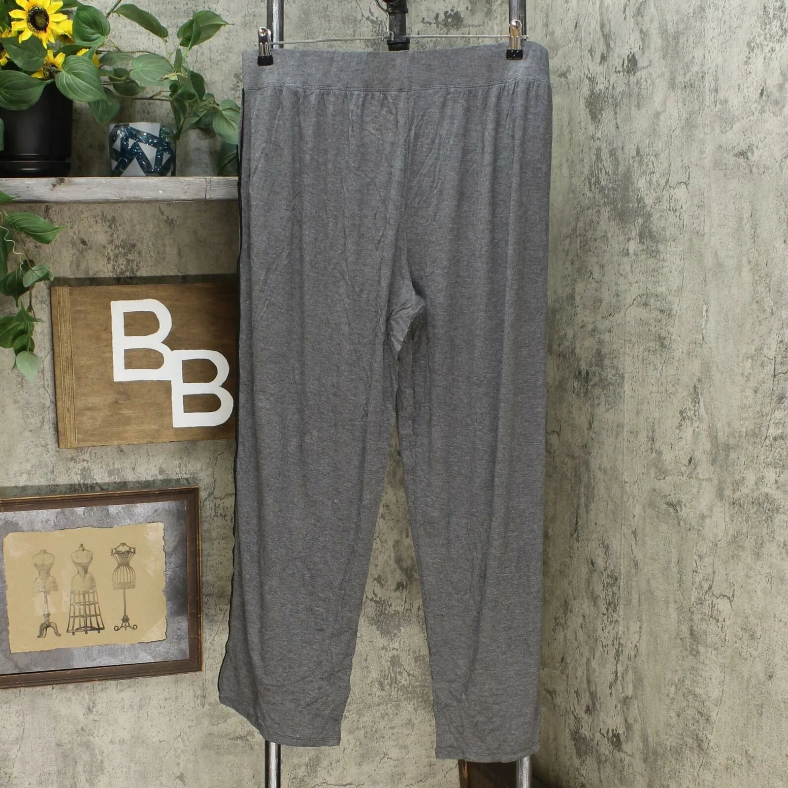 Soft & Cozy Women's Relaxed Jersey Knit Pants With Chiffon Trim
