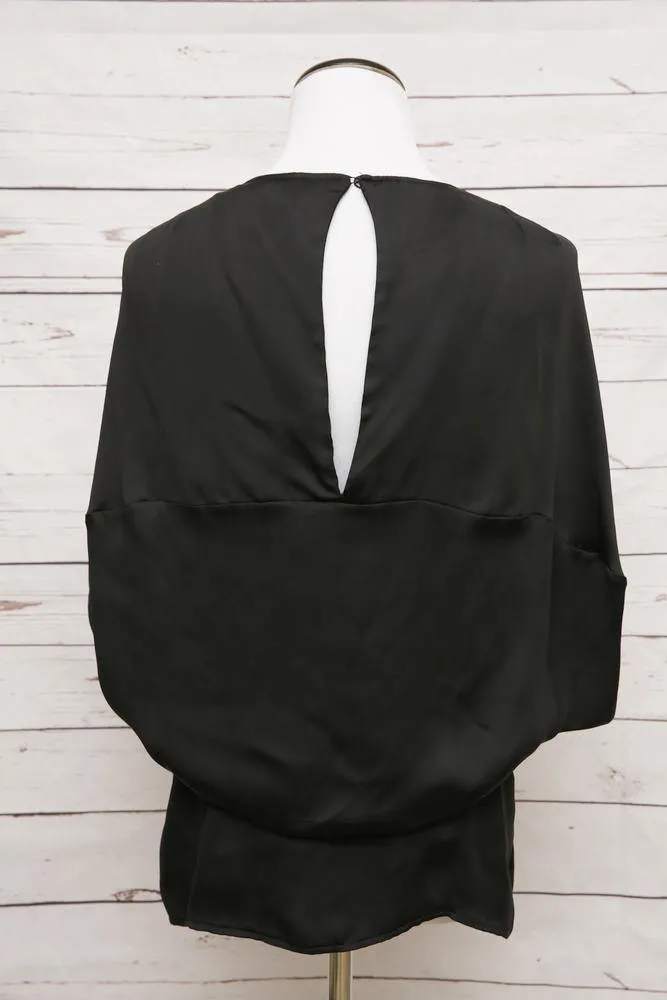 Stella McCartney Women's Top: Black Cupro Size 2, Pre-owned