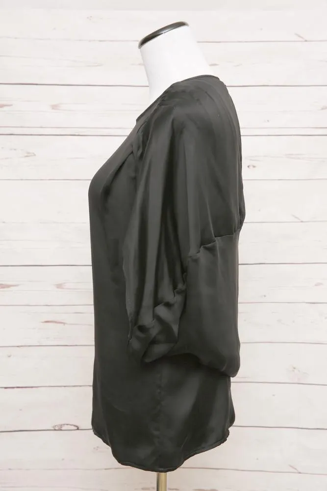 Stella McCartney Women's Top: Black Cupro Size 2, Pre-owned