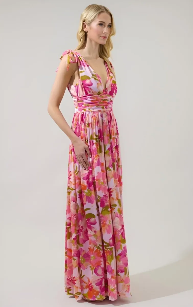 Sugarlips - Abigal Floral Descanso Pleated Maxi Dress (Final Sale)