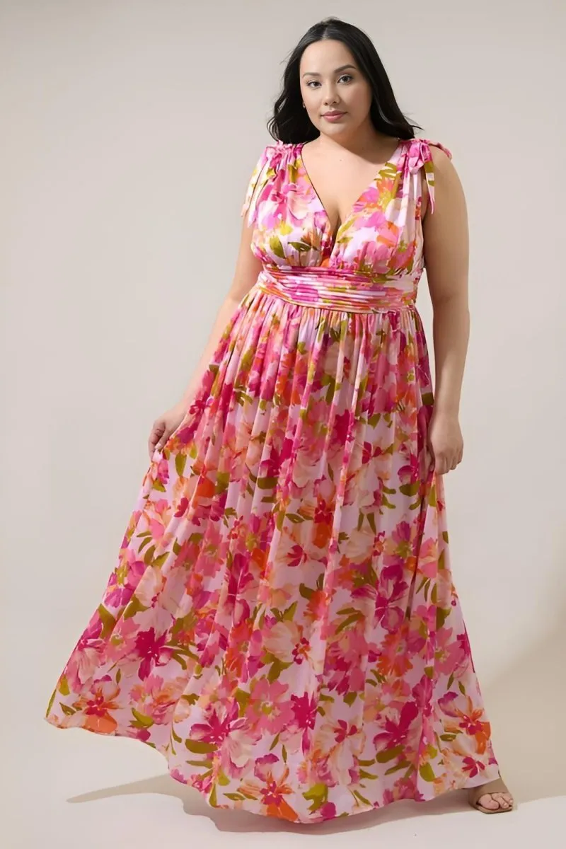 Sugarlips - Abigal Floral Descanso Pleated Maxi Dress (Final Sale)