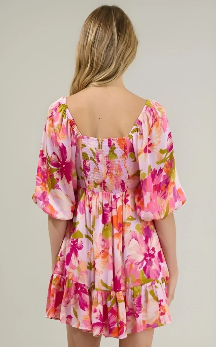 Sugarlips - Abigal Floral Evy Sweetheart Mini Dress (Final Sale)