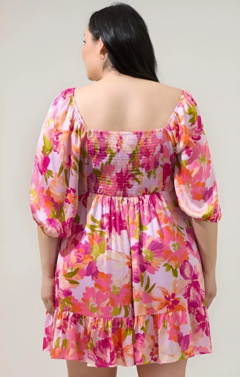 Sugarlips - Abigal Floral Evy Sweetheart Mini Dress (Final Sale)