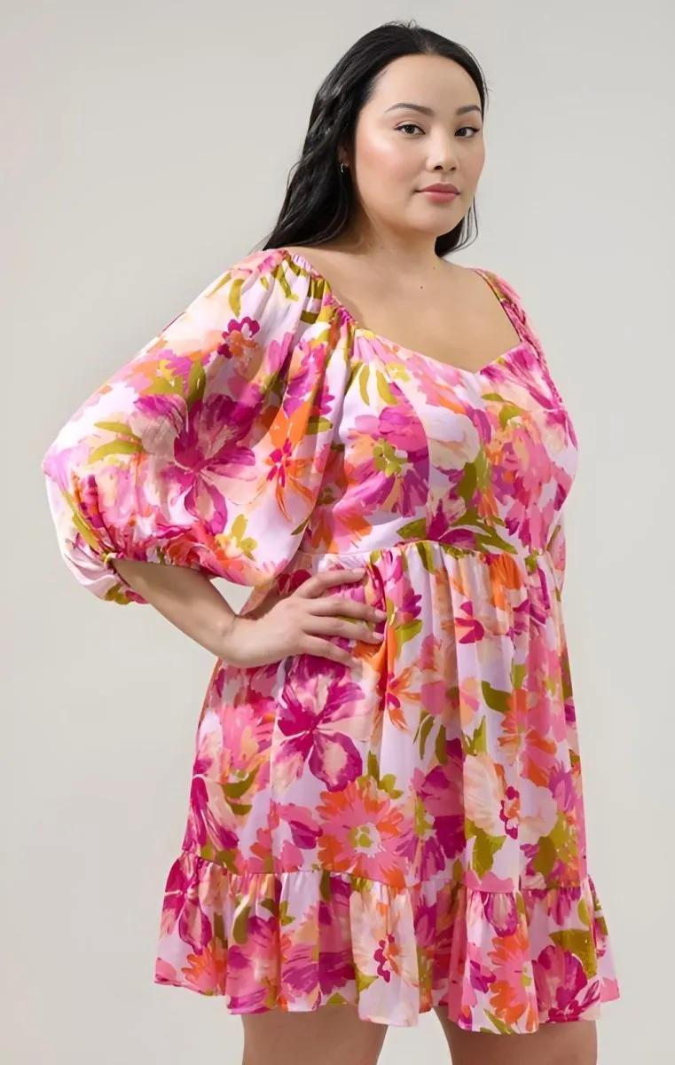 Sugarlips - Abigal Floral Evy Sweetheart Mini Dress (Final Sale)