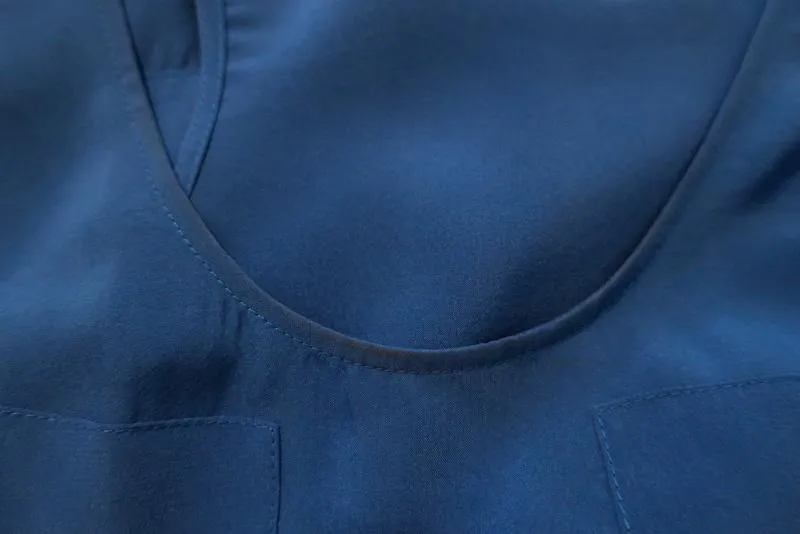 T by Alexander Wang Tank Top Blue Paneled Silk & Chiffon Size Medium
