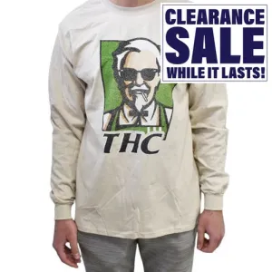 THC Long Sleeve T Shirt - Various Sizes  - (1 Count or 3 Count)