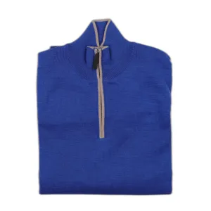 The Hagen Quarter Zip in Ocean/Tan