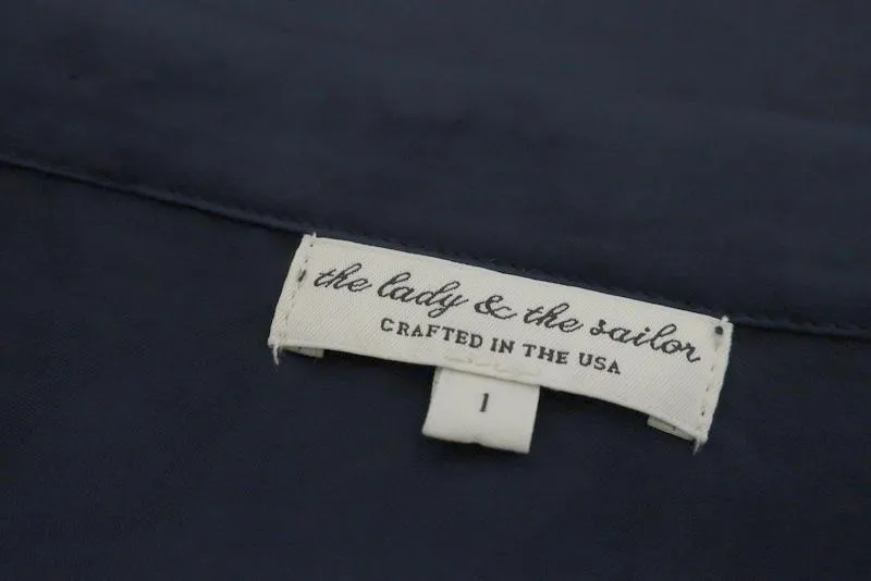 The Lady & The Sailor Mini Skirt Navy Ruffled Satin Size 1