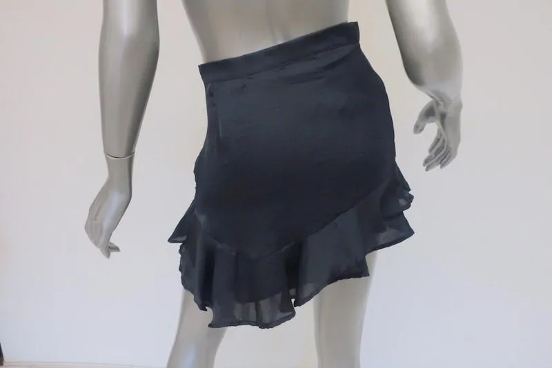 The Lady & The Sailor Mini Skirt Navy Ruffled Satin Size 1