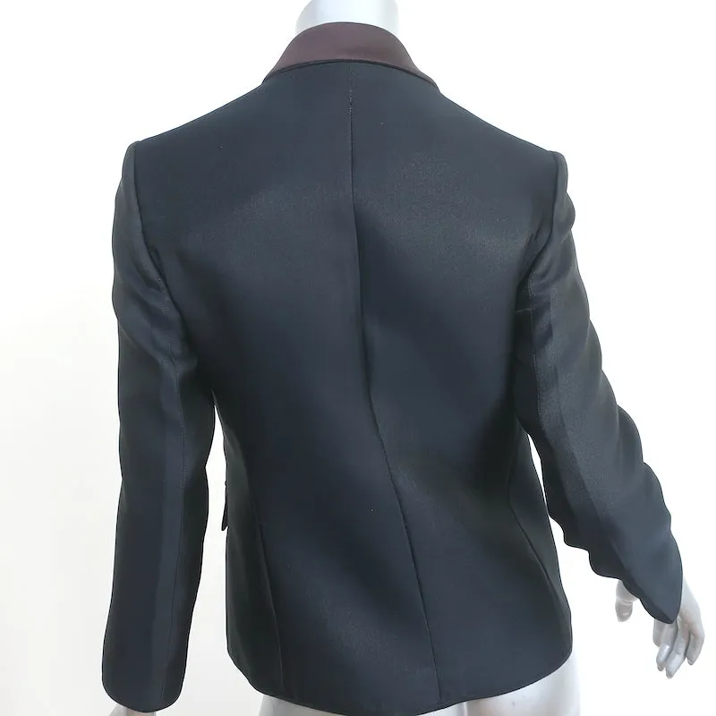 The Row Bicolor Blazer Black & Dark Brown Satin Size 4 Double Breasted Jacket