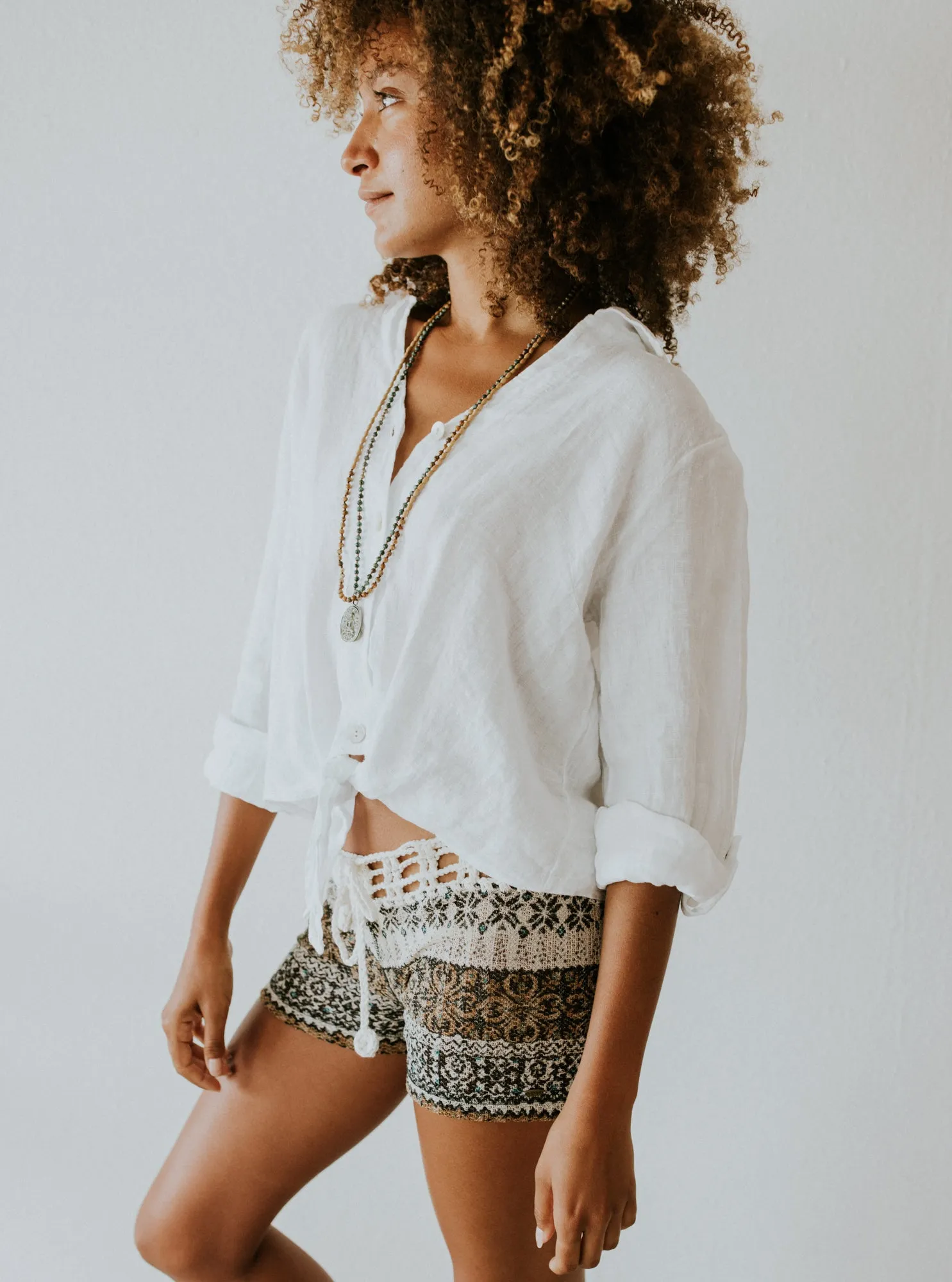 Tie Front Linen Top