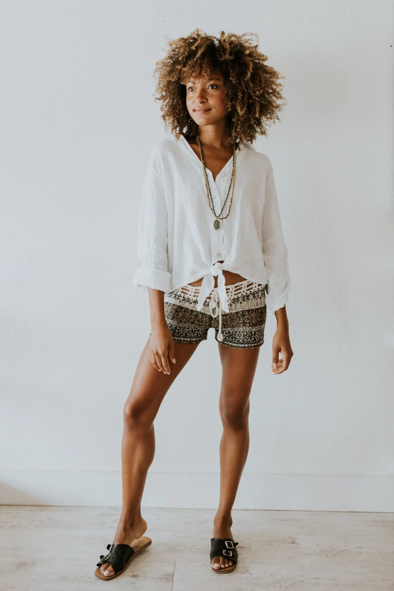 Tie Front Linen Top