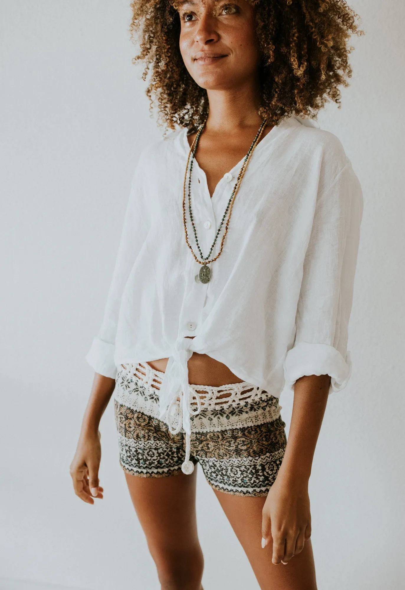 Tie Front Linen Top