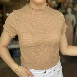 Today Always Lettuce Hem Textured Crop Top