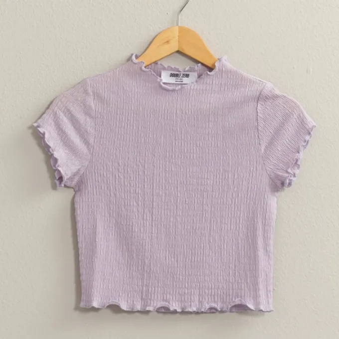 Today Always Lettuce Hem Textured Crop Top