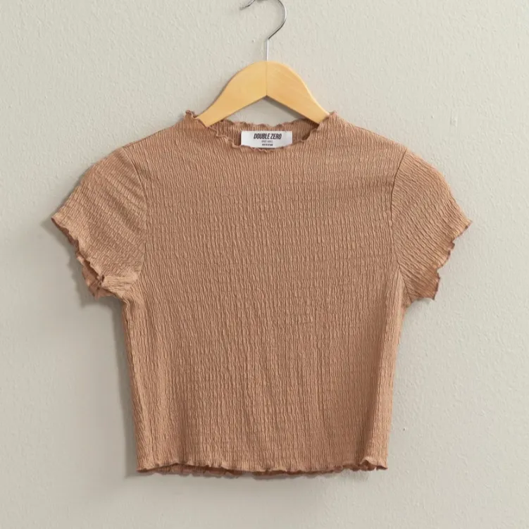 Today Always Lettuce Hem Textured Crop Top