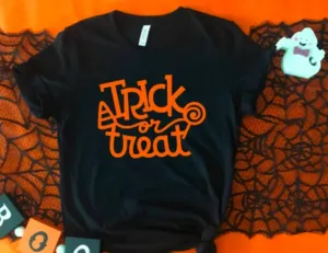 Trick or Treat, Halloween Witch Black Unisex Short Sleeve T-shirt