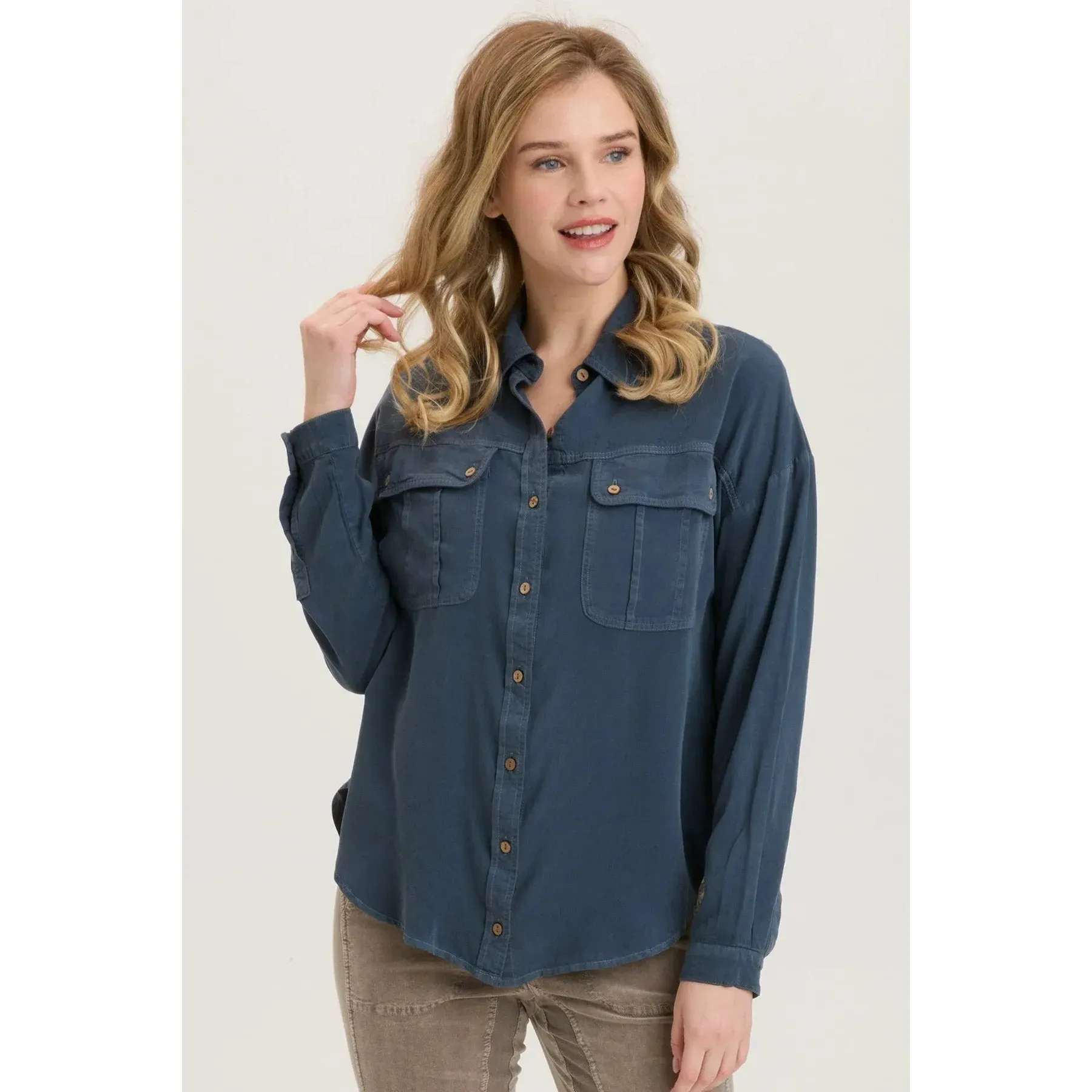 Twill Smithson Button-Up Top