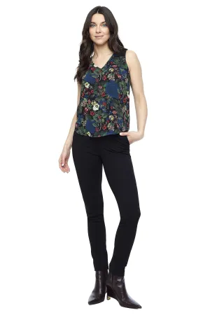 Tyler Madison Dove Floral Deep V-Neck Tank