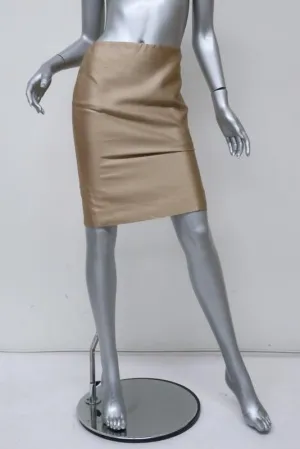 Valentino Pencil Skirt Gold Silk-Cotton Size 40 US 4
