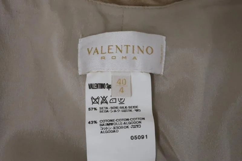 Valentino Pencil Skirt Gold Silk-Cotton Size 40 US 4