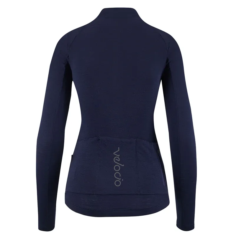 VELOCIO WOMENS JERSEY CONCEPT MERINO LONG SLEEVE NAVY