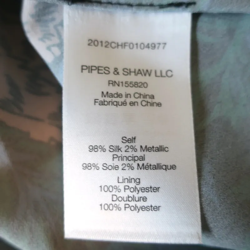 Veronica Beard Blouse Abra Metallic Floral Print Ruffled Chiffon Size 4